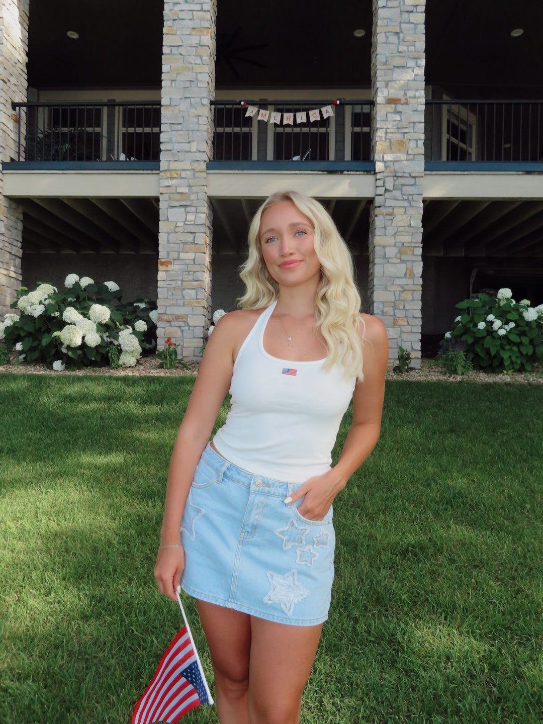 Star Denim Skirt