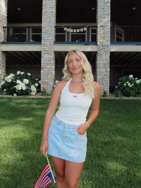 Star Denim Skirt