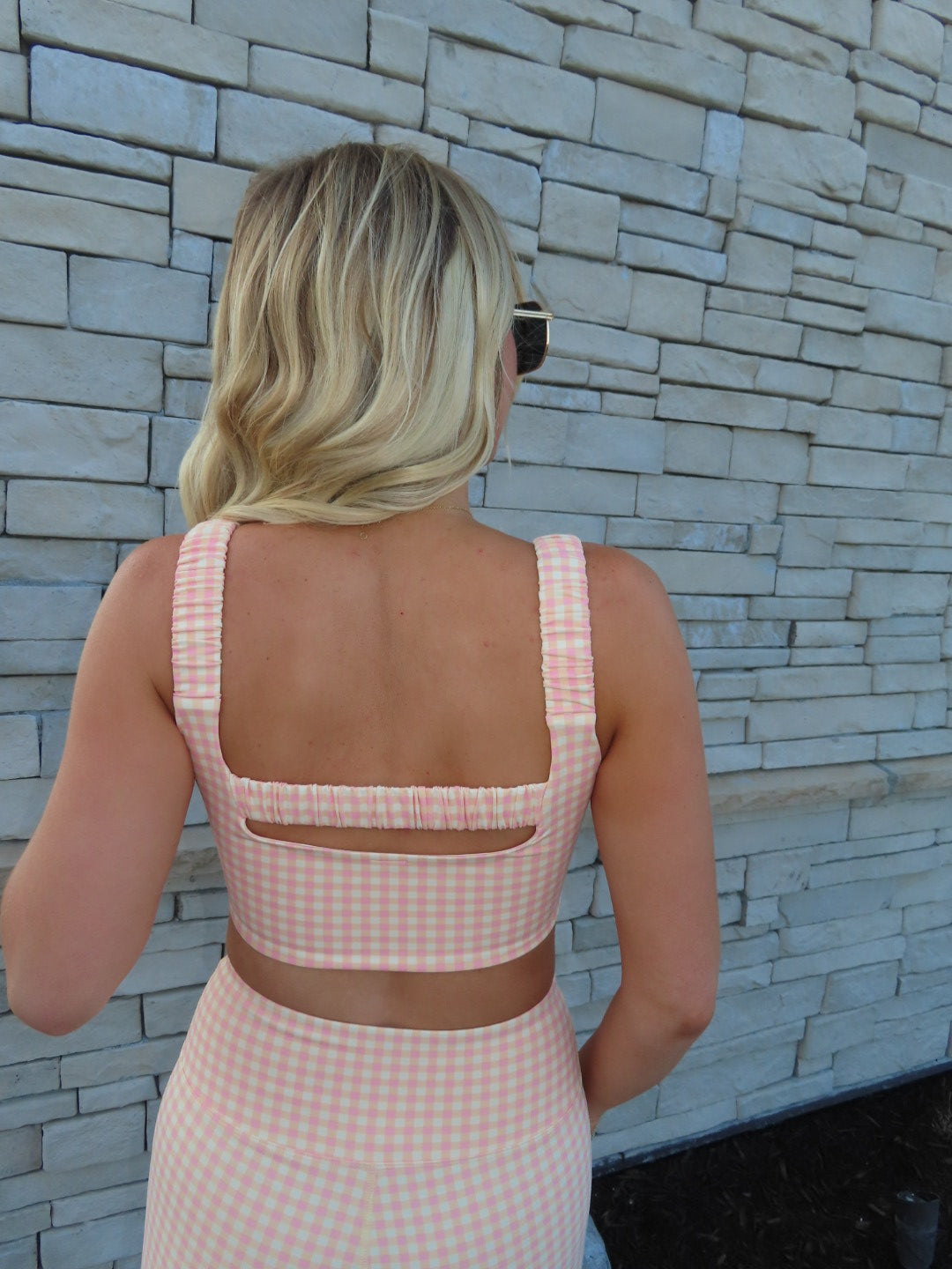 Peach Gingham Top
