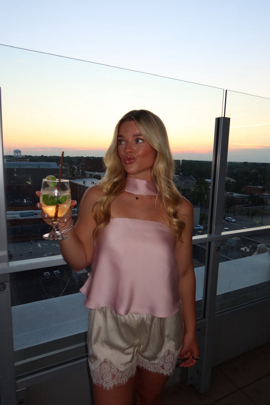 Rosé Scarf Top