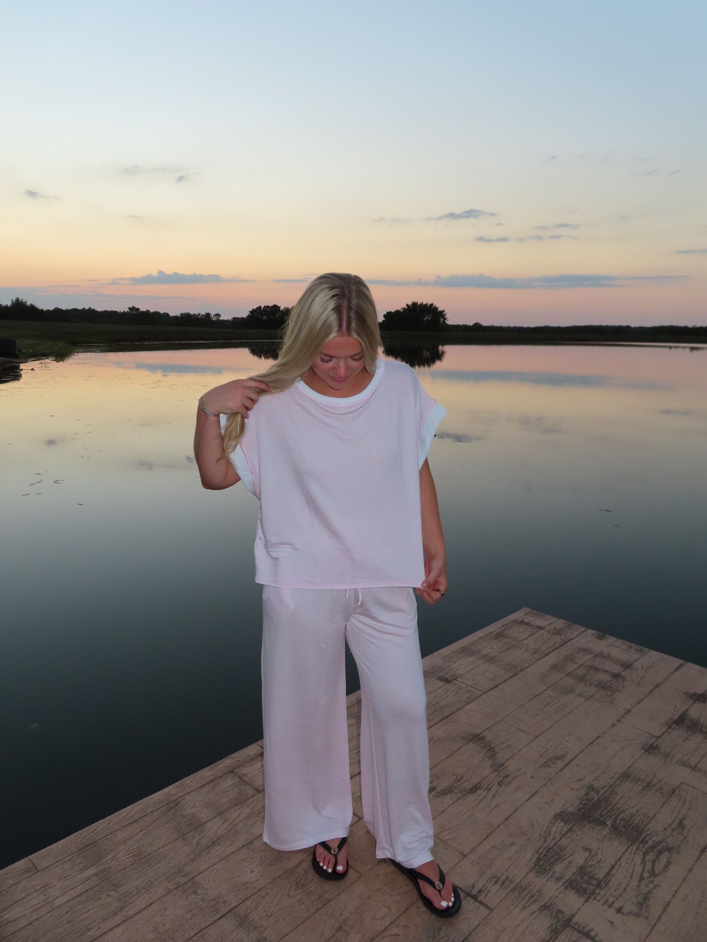 Pink Stripe Lounge Top