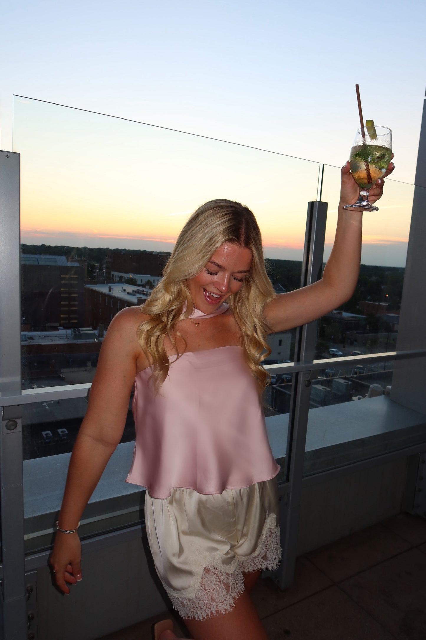 Rosé Scarf Top