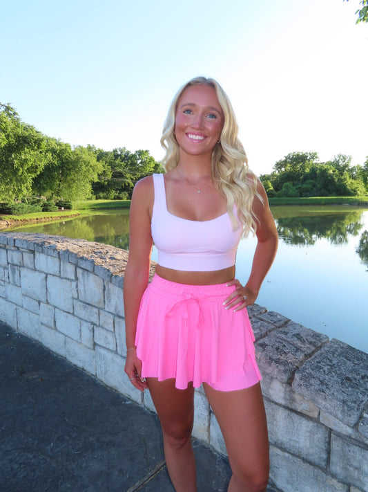 Hot Pink Flowy Skort