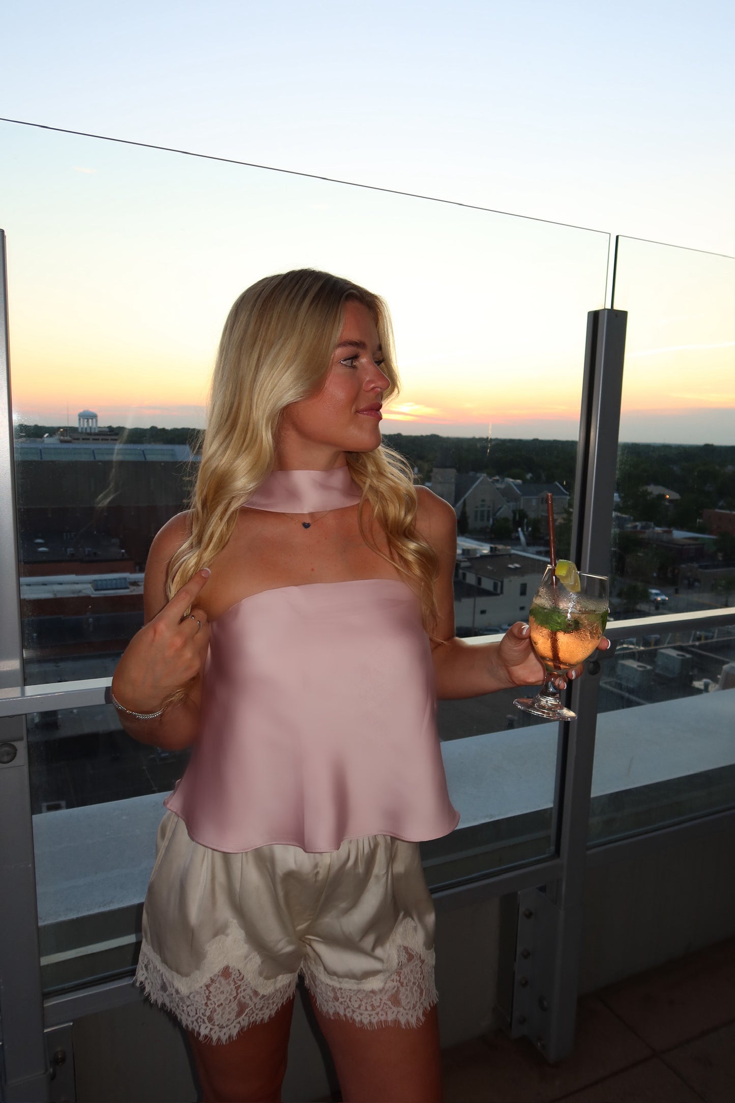 Rosé Scarf Top