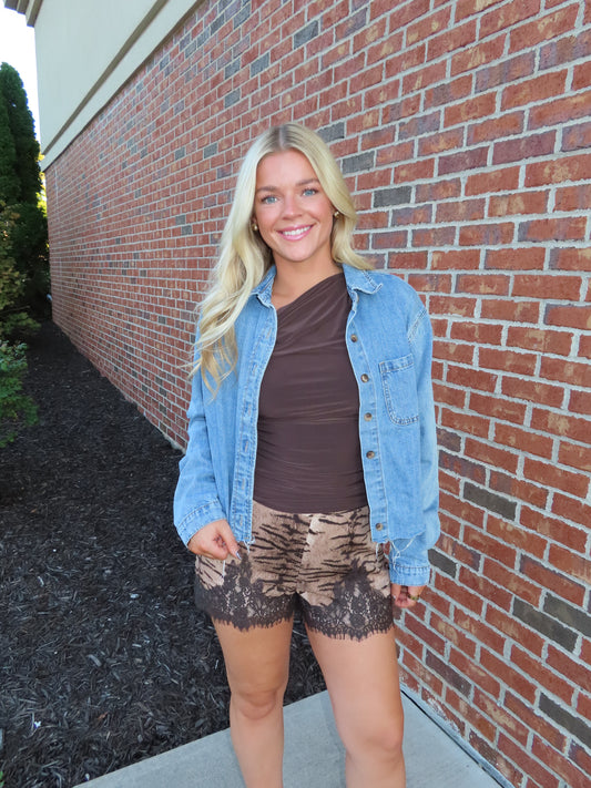 Tiger Lace Shorts