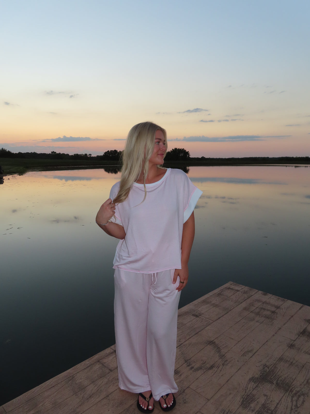 Pink Stripe Lounge Top