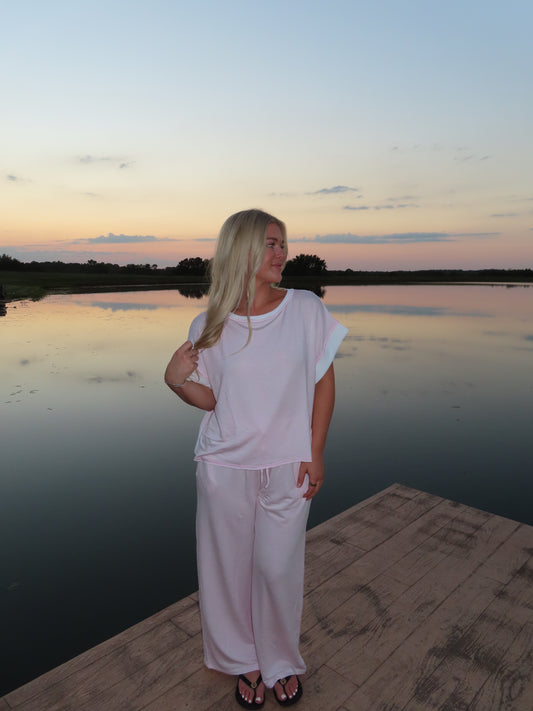 Pink Stripe Lounge Top