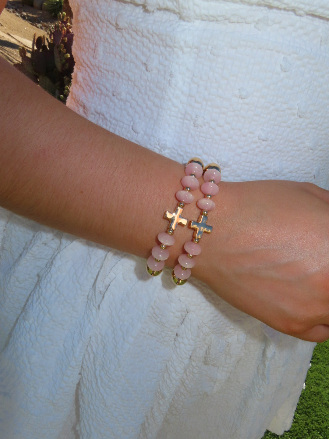 Pink Cross Bracelets